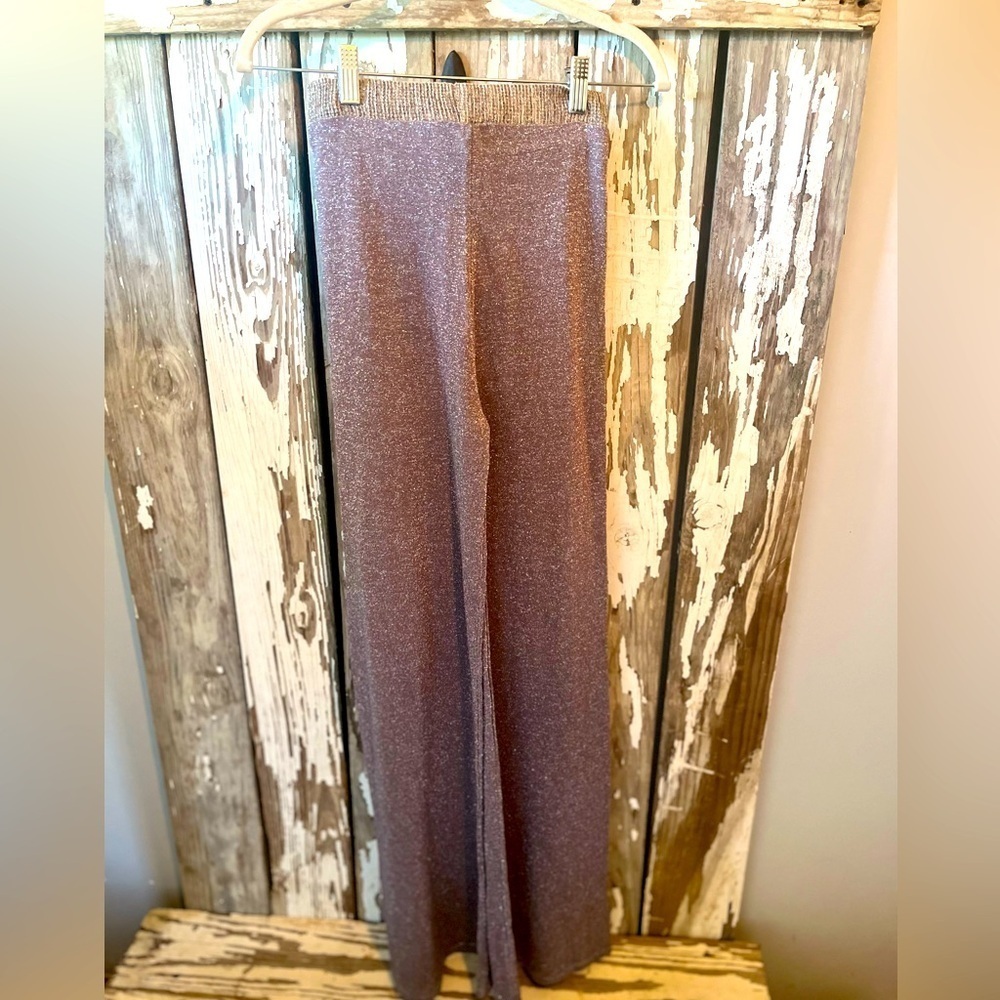 Cobblestone Living pink silver shiny pants size small NWT